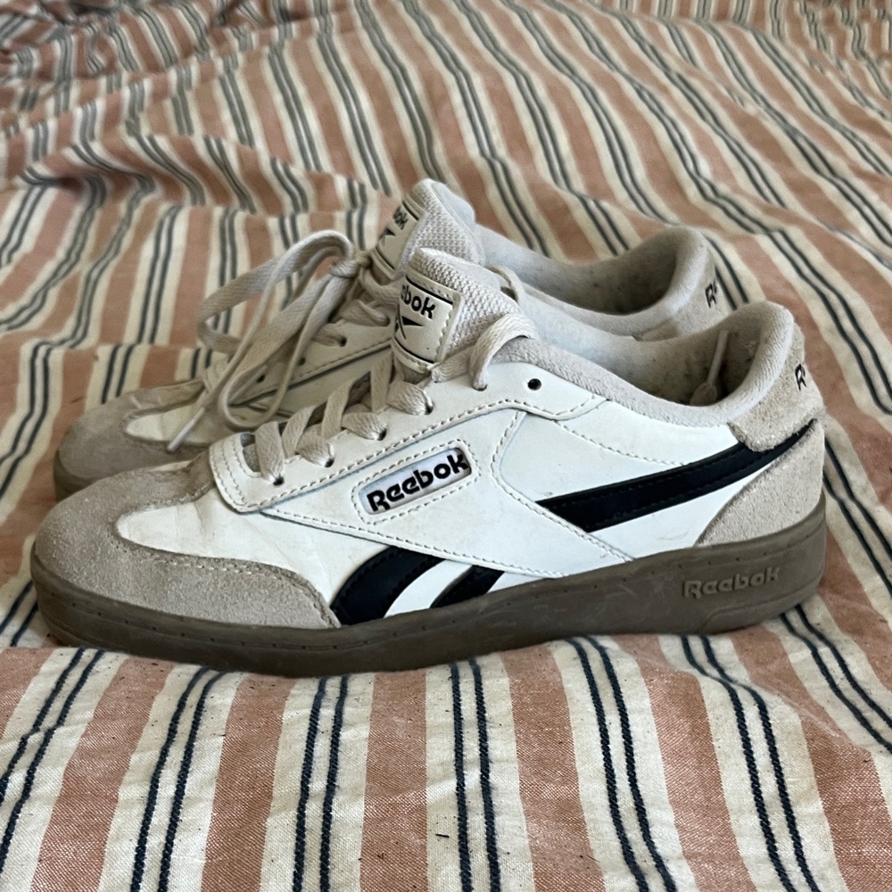 Reebok Women’s White, Black & Tan Low-Top Sneakers